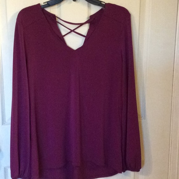 new directions Tops - New Directions Wine Colored Top